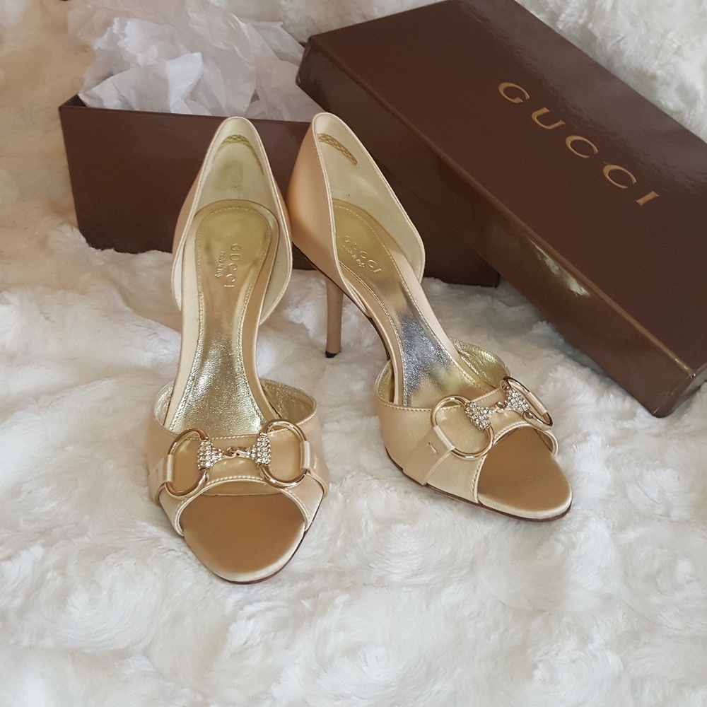NWT Gucci Peep Toe Heels